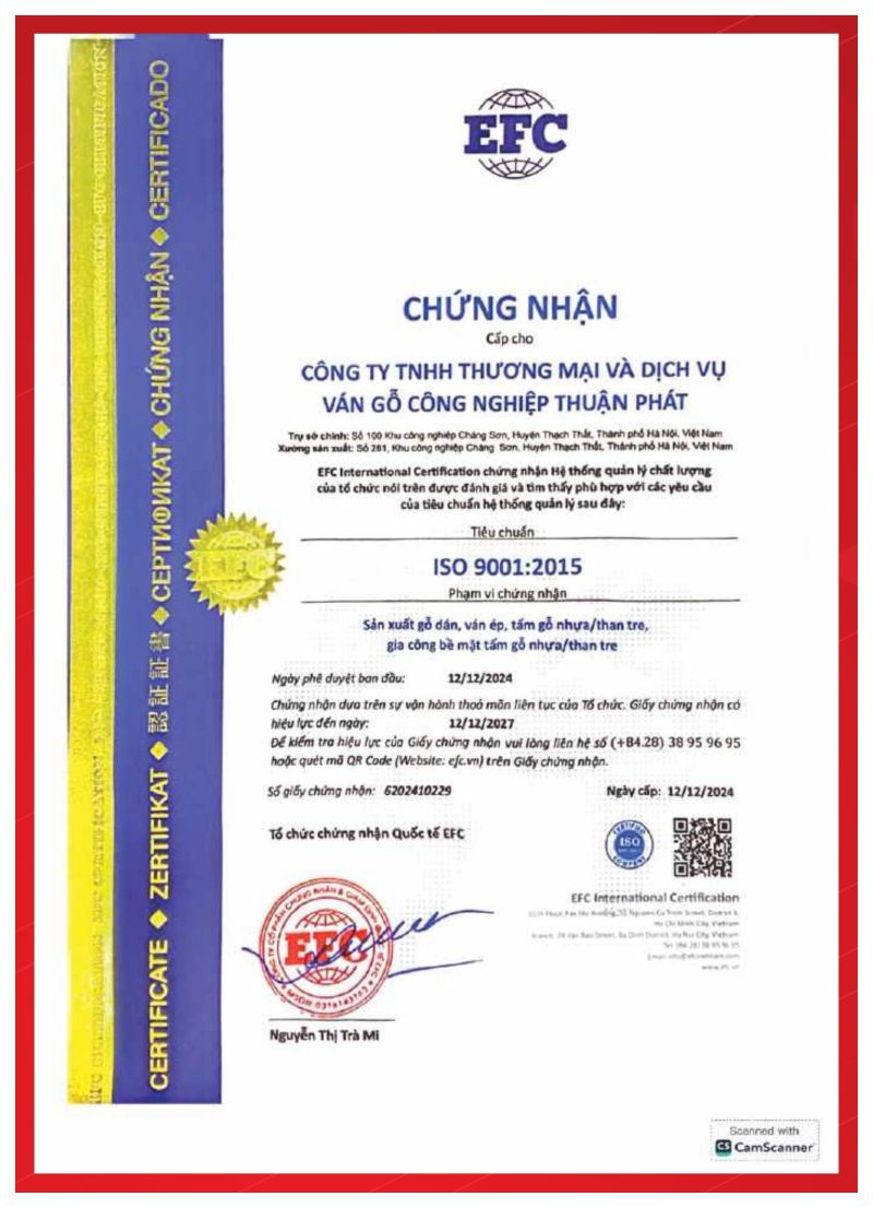 Chứng nhận ISO 9001:2015