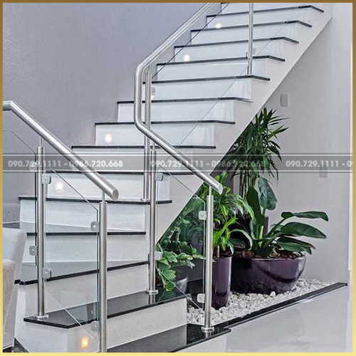 Mẫu cầu thang inox đẹp - Sắt Mỹ Thuật Schuco Cửa Đức - Công Ty CP Schuco Cửa Đức