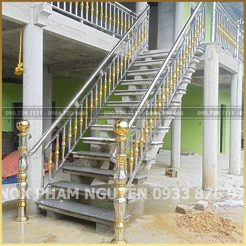 Mẫu cầu thang inox đẹp - Sắt Mỹ Thuật Schuco Cửa Đức - Công Ty CP Schuco Cửa Đức