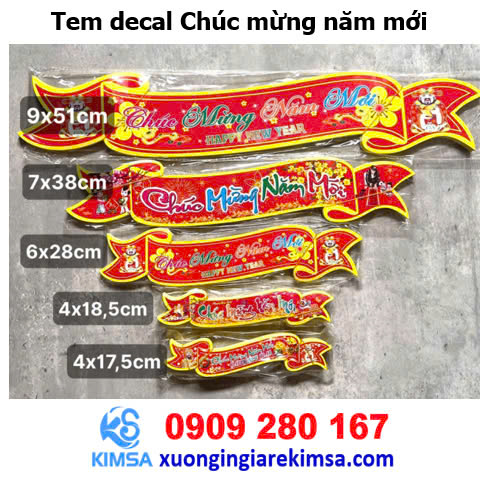 Tem decal - Quà Tết, Phụ Kiện Trang Trí Tết Kim Sa  - Công Ty TNHH SXTM Kim Sa