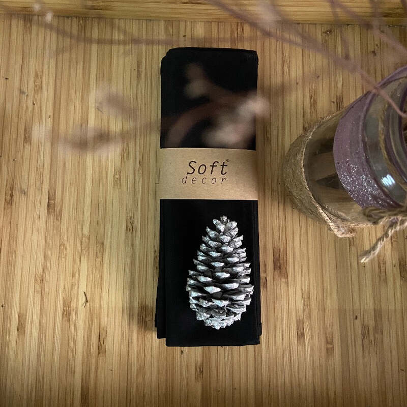 Khăn ăn Black Stripe Khaki Napkins - Vải Nội Thất SOFT DECOR - Công Ty Cổ Phần SOFT DECOR