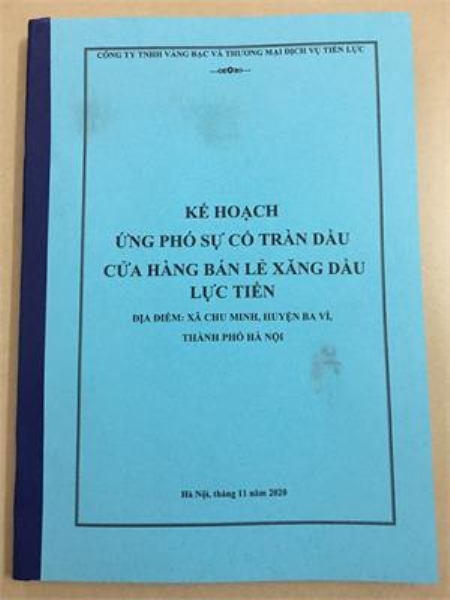 Kế hoạch ứng phó tràn dầu - Tư Vấn Giấy Cấp Phép Môi Trường - Công Ty TNHH Tư Vấn Môi Trường Hà Nội