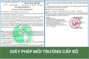 Giấy phép môi trường cấp Bộ Tài Nguyên và Môi Trường - Tư Vấn Giấy Cấp Phép Môi Trường - Công Ty TNHH Tư Vấn Môi Trường Hà Nội