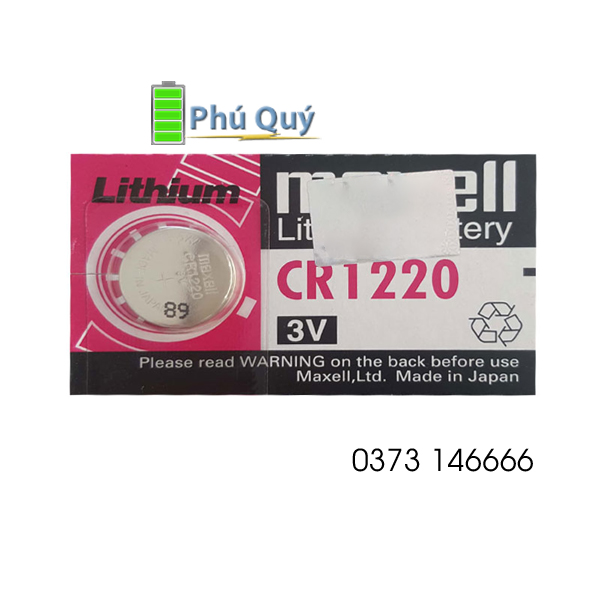 Pin CR1220 Maxell chính hãng, Pin 3V Lithium