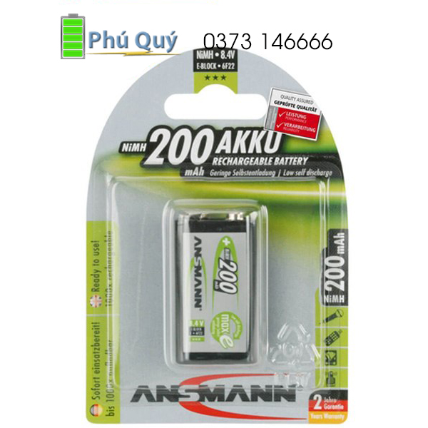 Pin sạc 9v Ansmann 200mAh