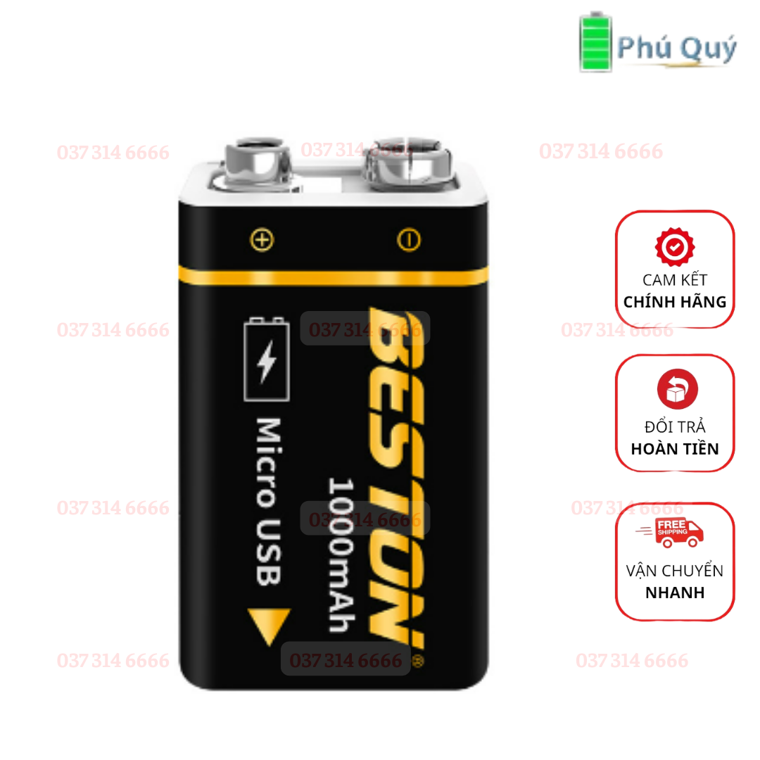 Pin sạc Beston 9V lithium 1000mah hình vuông