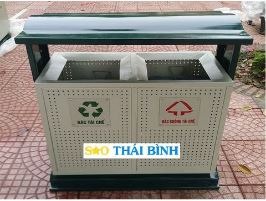 Thùng rác 2 ngăn ngoài trời - Đồ Dùng, Thiết Bị Khách Sạn Sao Thái Bình - Công Ty Cổ Phần Lục Quân