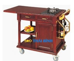 Xe đẩy bàn bếp gỗ - Đồ Dùng, Thiết Bị Khách Sạn Sao Thái Bình - Công Ty Cổ Phần Lục Quân