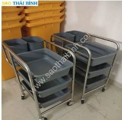 Xe đẩy thu dọn bàn ăn - Đồ Dùng, Thiết Bị Khách Sạn Sao Thái Bình - Công Ty Cổ Phần Lục Quân