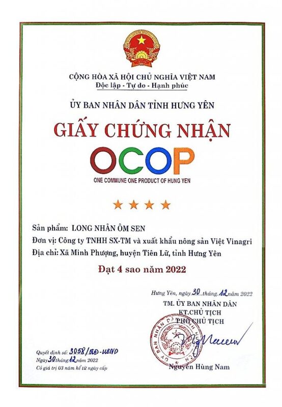 Chứng nhận OCOP