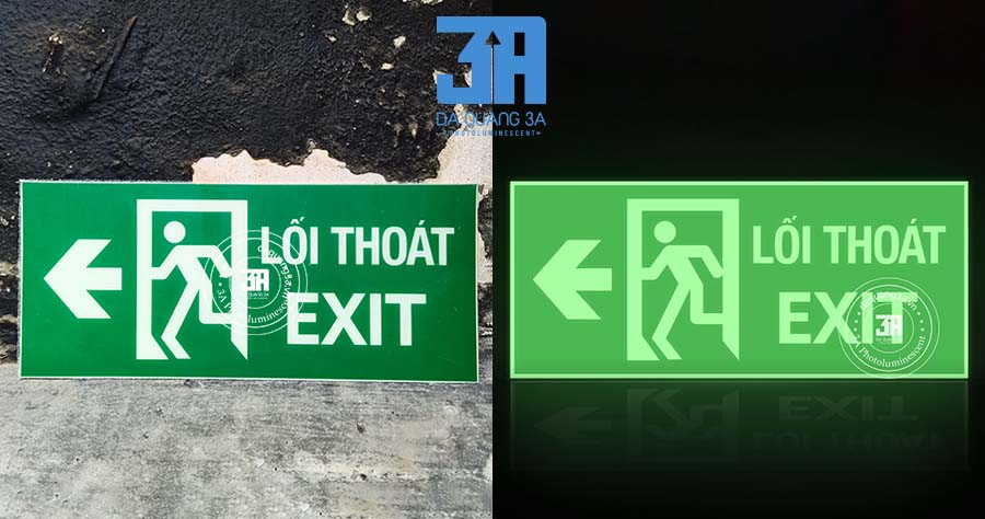 Biển exit dán nền dạ quang - Vật Liệu Phản Quang 3A - Công Ty TNHH Đầu Tư Và Thương Mại AAA Việt Nam