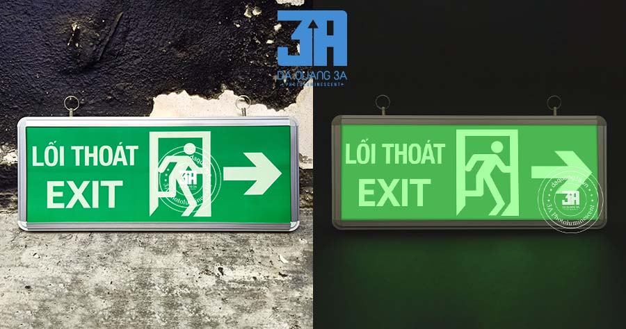 Đèn exit dạ quang - Vật Liệu Phản Quang 3A - Công Ty TNHH Đầu Tư Và Thương Mại AAA Việt Nam