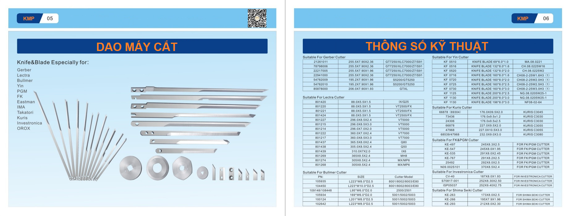 Phụ tùng máy cắt vải - Công Ty TNHH KMP VINA