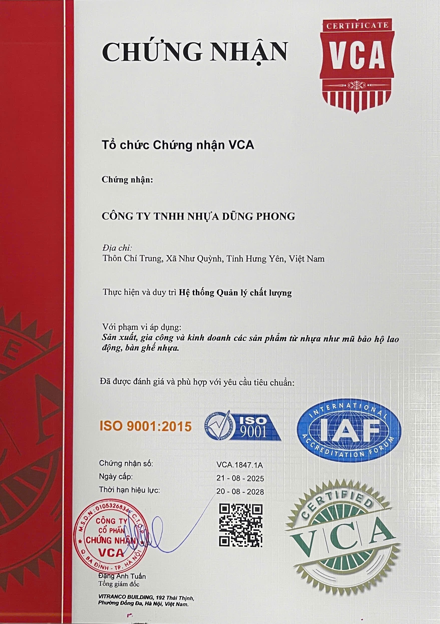 Chứng nhận ISO 9001:2015