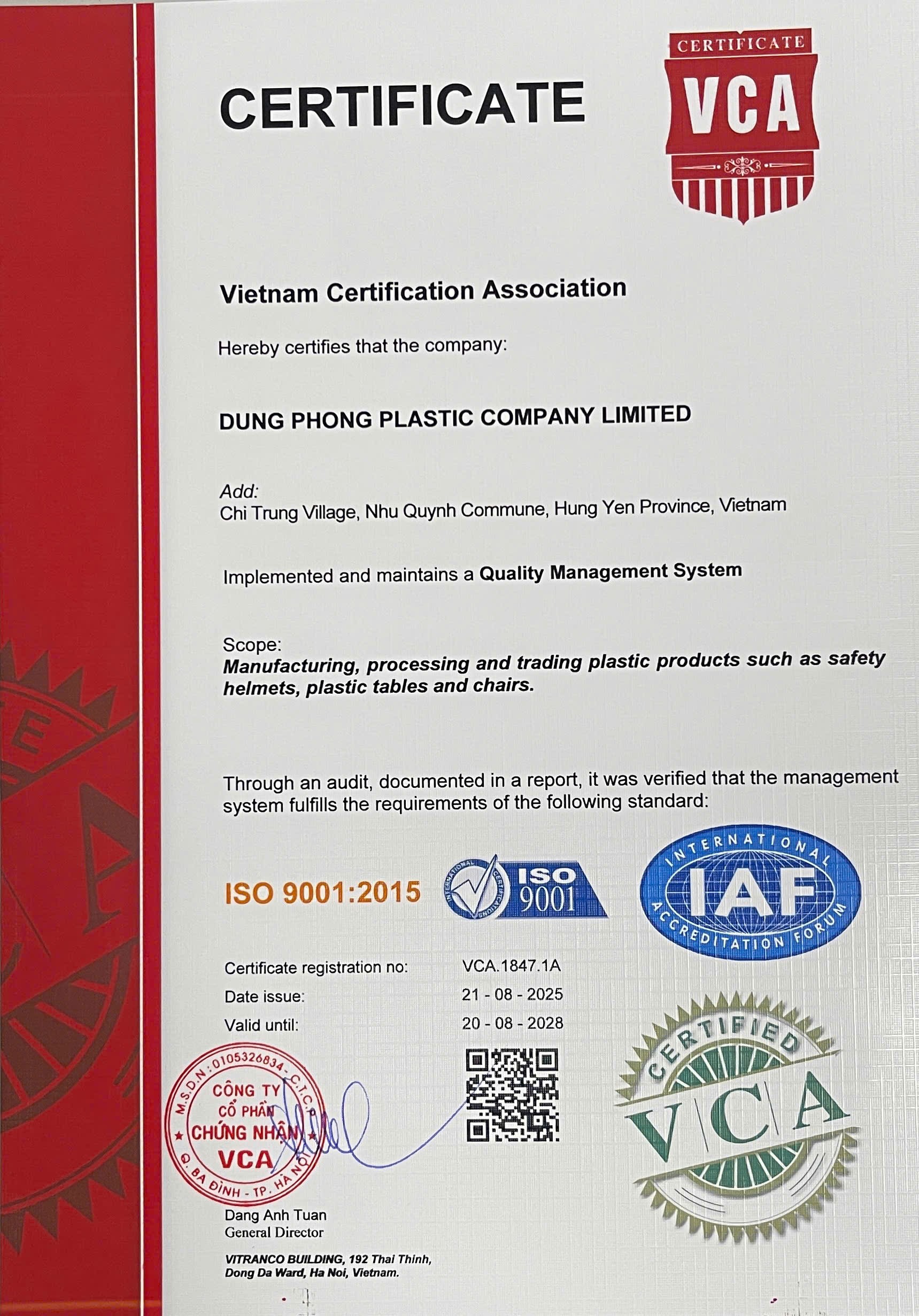 Chứng nhận ISO 9001:2015