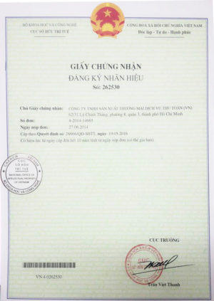 Chứng nhận - May Mặc Thu Toàn - Công Ty TNHH Sản Xuất Thương Mại Dịch Vụ Thu Toàn