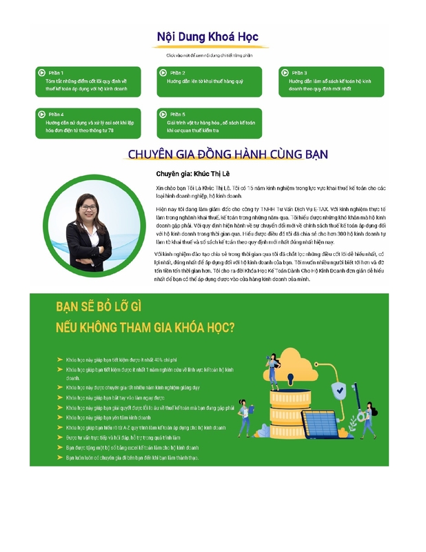 Khóa học kế toán hộ kinh doanh
