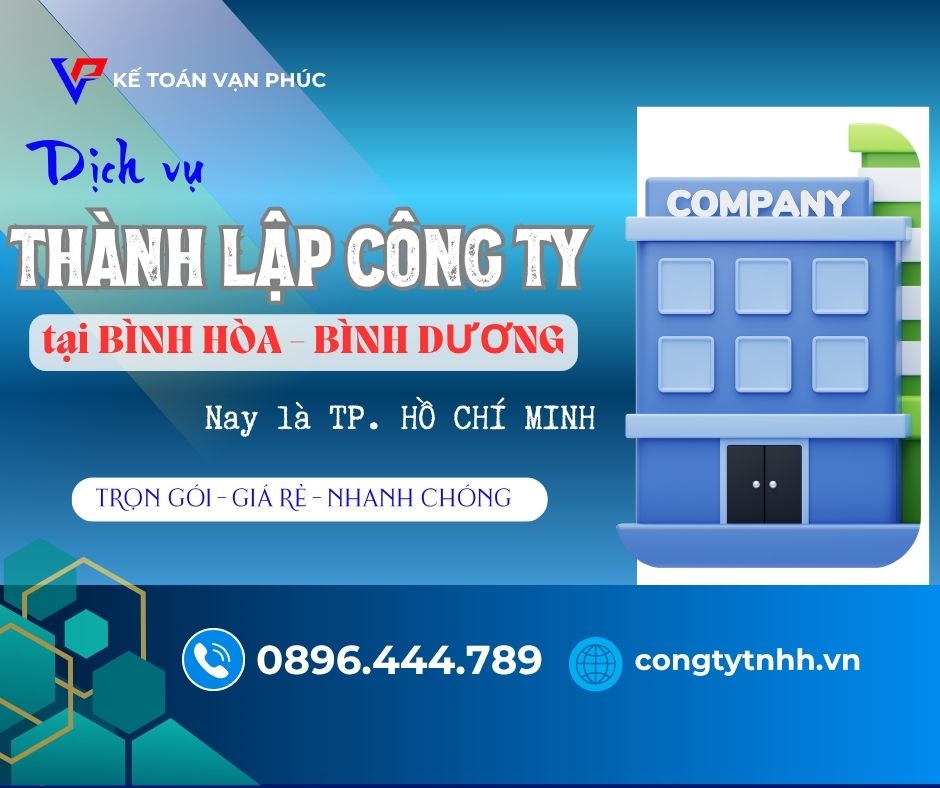 Dịch vụ thành lập công ty tại Bình Hòa – Hồ Chí Minh