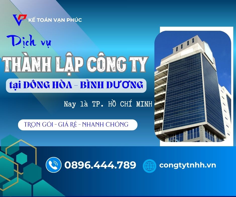 Dịch vụ thành lập công ty tại Đông Hòa – Bình Dương