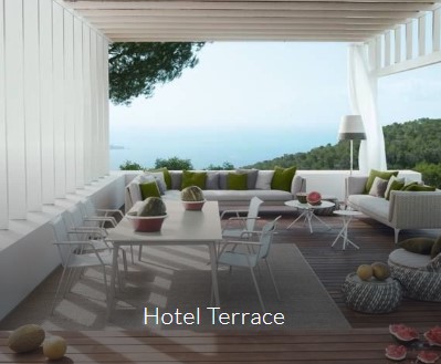 Sân thượng khách sạn - Bàn Ghế Nhựa Giả Mây An Lộc Furniture - Công Ty TNHH An Lộc Furniture