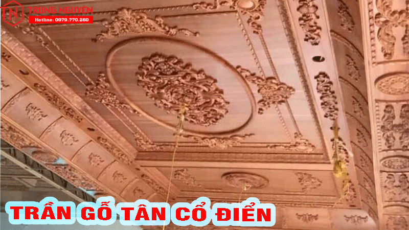 Trần gỗ tân cổ điển gõ đỏ - Công Ty TNHH Xây Dựng Nhà Đẹp T&T