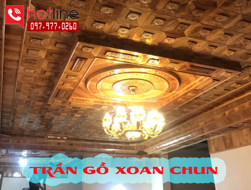 Trần gỗ xoan vân chun - Công Ty TNHH Xây Dựng Nhà Đẹp T&T