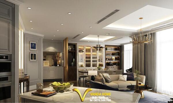 Thiết kế nội thất chung cư phòng khách - Mrs Thủy - Công Ty Cổ Phần Kiến Trúc & Nội Thất VANDA