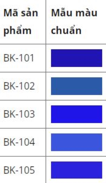 Màu xanh dương - Sơn Chịu Nhiệt BKV - Công Ty Cổ Phần Phát Triển Công Nghệ Và Sản Xuất Teproco