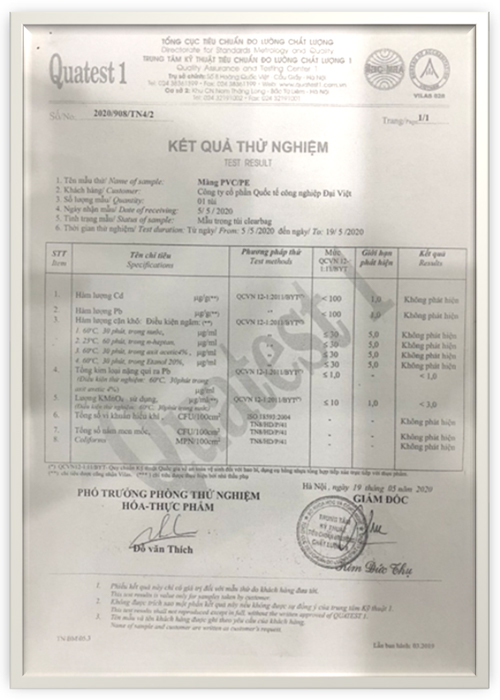 Kết quả thử nghiệm