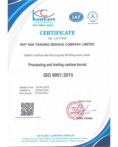 ISO 9001:2015 - Công Ty TNHH Một Thành Viên Thương Mại Dịch Vụ Huy Vân