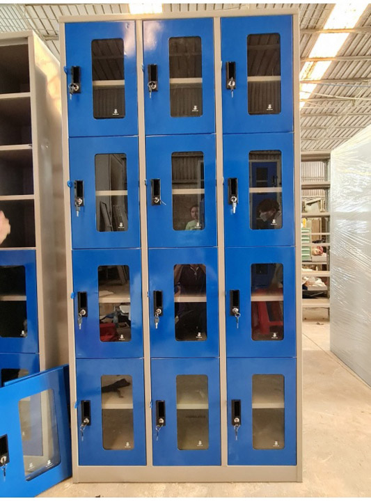 Tủ locker 984-3K kính mica - Tủ Sắt Nam Tiến Phát - Công Ty CP Cơ Khí Xây Dựng Nam Tiến Phát