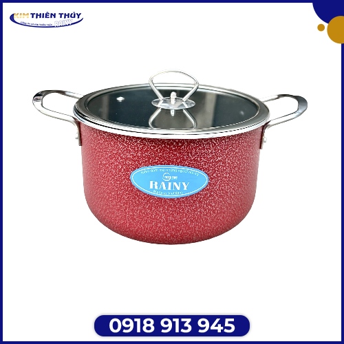Nồi nhôm Titan đáy từ, nắp kính
