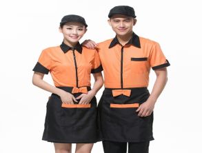 Tạp dề quán ăn đen cam - May Phát Minh Việt - Công Ty TNHH Sản Xuất Thương Mại Dịch Vụ May Phát Minh Việt