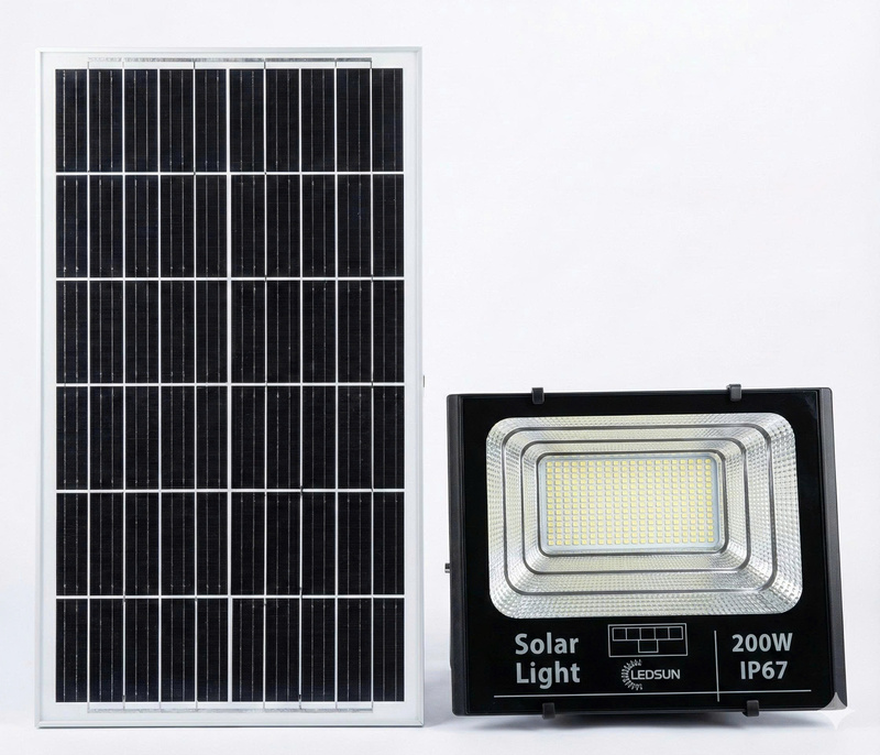 Đèn pha NLMT 200W - Thiết Bị Điện Năng Lượng Mặt trời Goldsun - Công Ty TNHH Thiết Bị Điện Goldsun