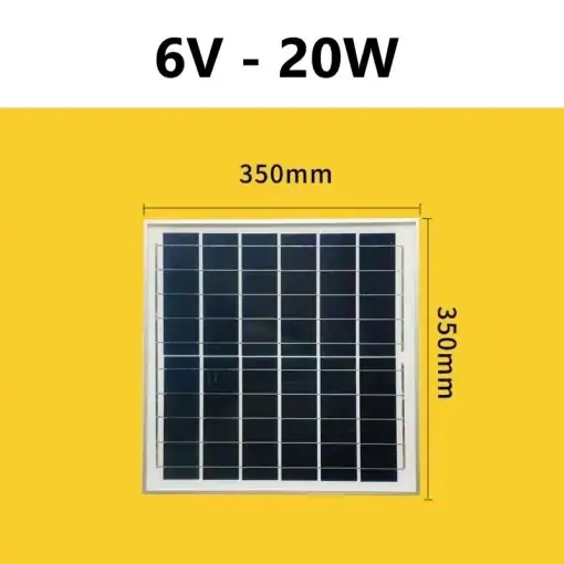 Tấm thu NLMT Mono đơn tinh thể 6V/20W - Thiết Bị Điện Năng Lượng Mặt trời Goldsun - Công Ty TNHH Thiết Bị Điện Goldsun