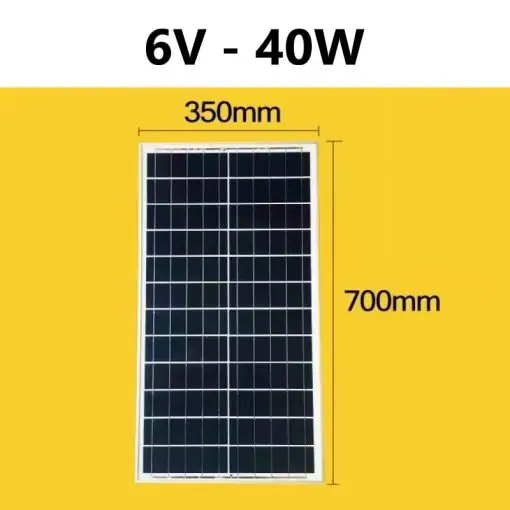 Tấm thu NLMT Mono đơn tinh thể 6V/40W - Thiết Bị Điện Năng Lượng Mặt trời Goldsun - Công Ty TNHH Thiết Bị Điện Goldsun