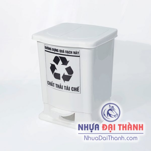 Thùng rác y tế 15 lít - trắng - Thùng Rác Đại Thành - Công Ty TNHH Sản Xuất Thương Mại Nhựa Đại Thành