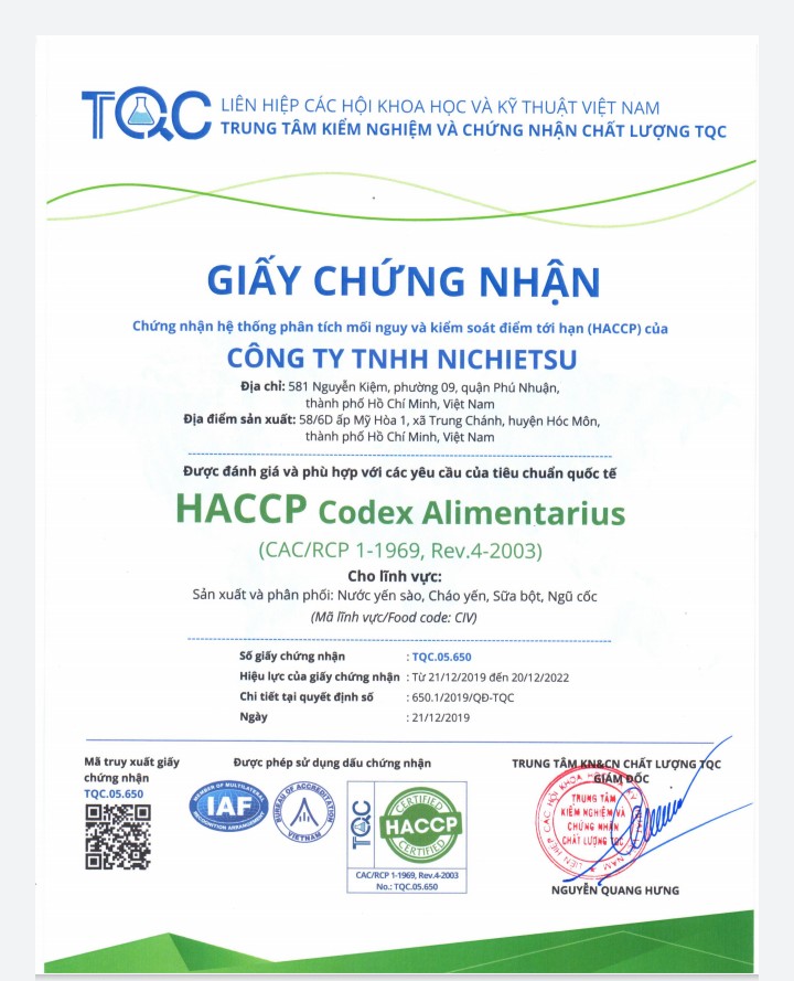 Chứng nhận HACCP