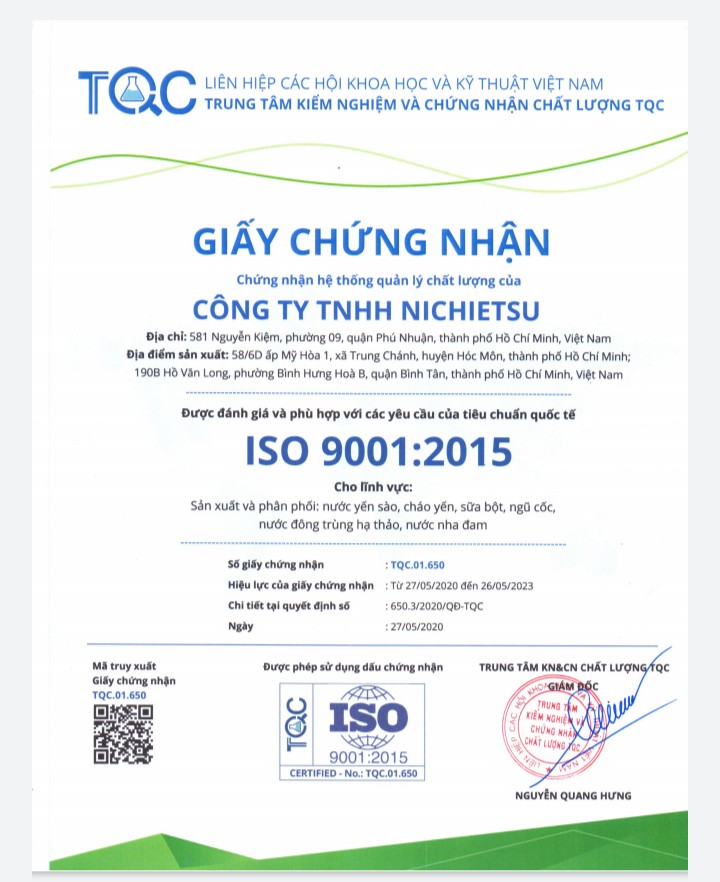 Chứng nhận ISO 9001:2015