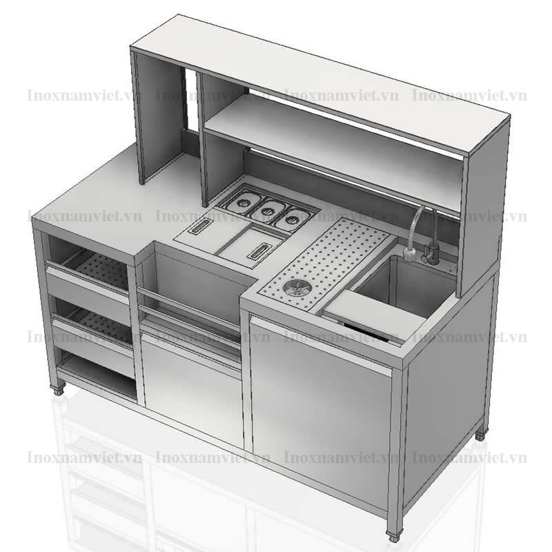 Quầy pha chế inox mẫu NV1