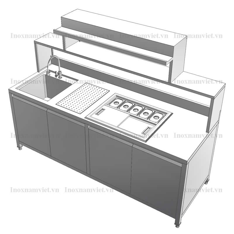 Quầy pha chế inox mẫu NV5