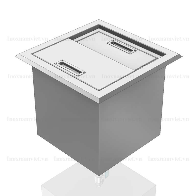 Thùng đựng đá inox 400x400mm