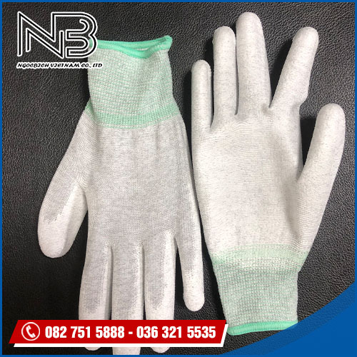 Găng tay cacbon phủ PU bàn (Size M) - Vật Tư Phòng Sạch Ngọc Bích - Công Ty TNHH Thương Mại Ngọc Bích Việt Nam