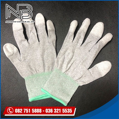 Găng tay cacbon phủ PU đầu ngón (Size M) - Vật Tư Phòng Sạch Ngọc Bích - Công Ty TNHH Thương Mại Ngọc Bích Việt Nam