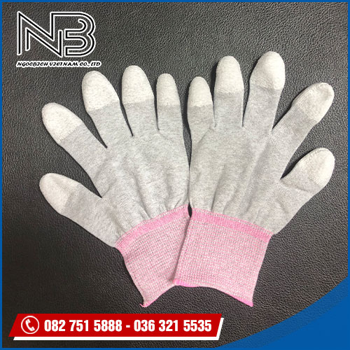 Găng tay cacbon phủ PU đầu ngón (Size S) - Vật Tư Phòng Sạch Ngọc Bích - Công Ty TNHH Thương Mại Ngọc Bích Việt Nam