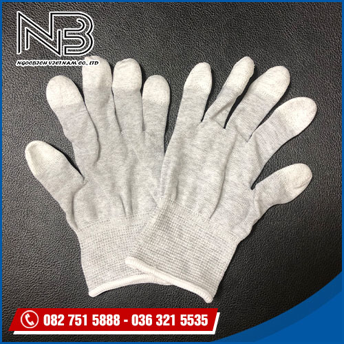 Găng tay cacbon phủ PU đầu ngón (Size S) - Vật Tư Phòng Sạch Ngọc Bích - Công Ty TNHH Thương Mại Ngọc Bích Việt Nam