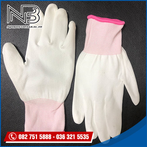 Găng tay phủ PU bàn trắng (Size S) - Vật Tư Phòng Sạch Ngọc Bích - Công Ty TNHH Thương Mại Ngọc Bích Việt Nam