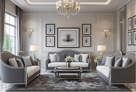 Thiết kế thi công nội thất phòng khách phong cách tân cổ điển Luxury - Xây Dựng VNICONS - Công Ty TNHH Thiết Kế Thi Công Xây Dựng VNICONS