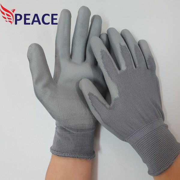 Găng tay xám phủ bàn PU - Tiêu  Hao Phòng Sạch PEACE - Công Ty TNHH Peace Việt Nam