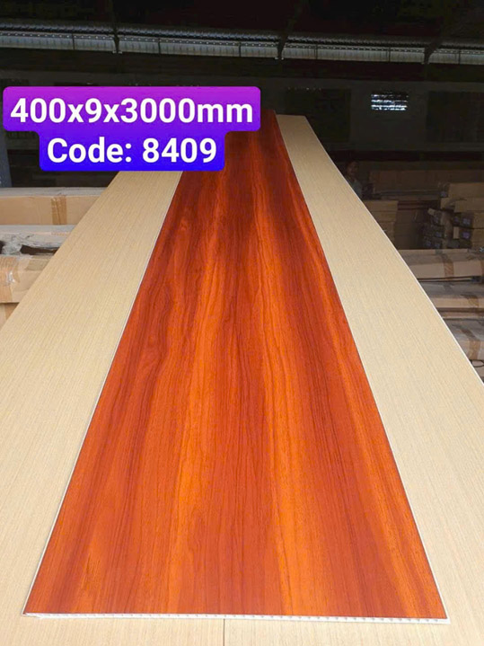 Tấm nhựa ốp tường Nano giả gỗ mã 8409 - Sàn Gỗ Công Nghiệp, Sàn Nhựa Giả Gỗ Hoàng An - Công Ty TNHH TM DV XD Hoàng An